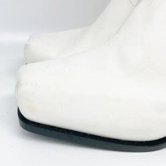 Stella McCartney Women's Cowboy Stretch Ankle Boots Vegan White Size 37