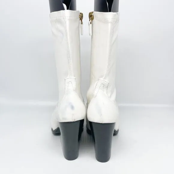 Stella McCartney Women's Cowboy Stretch Ankle Boots Vegan White Size 37