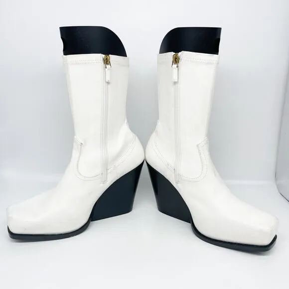 Stella McCartney Women's Cowboy Stretch Ankle Boots Vegan White Size 37