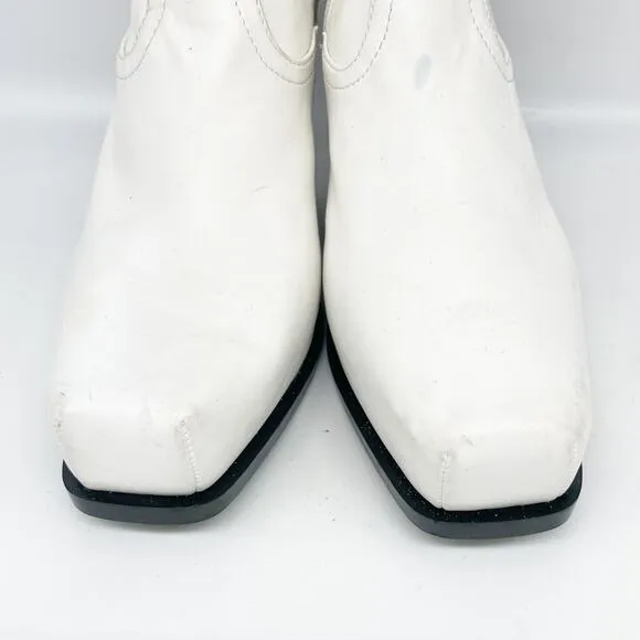 Stella McCartney Women's Cowboy Stretch Ankle Boots Vegan White Size 37
