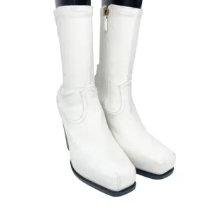 Stella McCartney Women's Cowboy Stretch Ankle Boots Vegan White Size 37