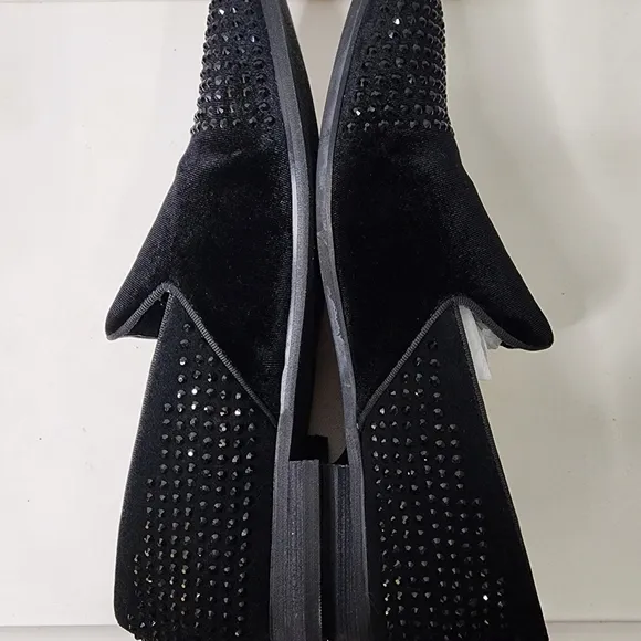 Steve Madden Clarity Men's Black Rinestone Studded Loafers Slip-On Size 10 1/2
