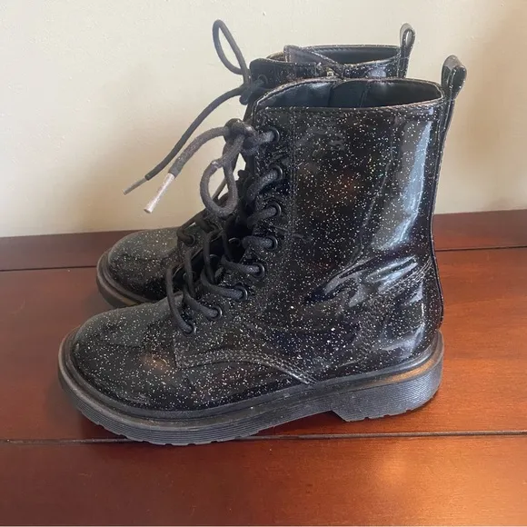 Steve Madden Girls Black/Sparkles Boots Sz 2