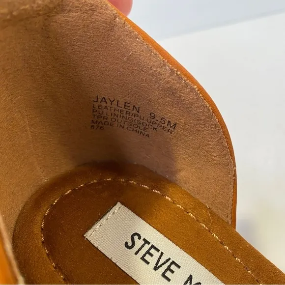 Steve Madden JAYLEN Platform Espadrille Wedge Sandals Size 9.5M in Cognac Camel