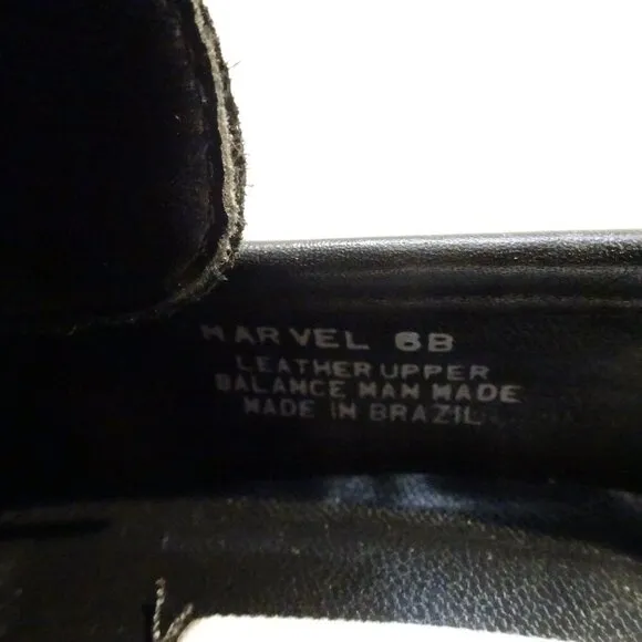 Steve Madden Marvel Penny Loafer 6B Black Leather Block Heel Chunky Y2K Square