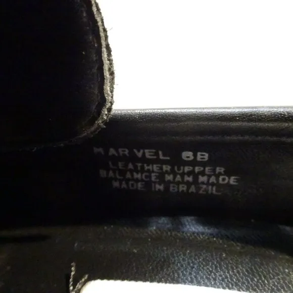 Steve Madden Marvel Penny Loafer 6B Black Leather Block Heel Chunky Y2K Square
