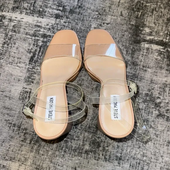 Steve Madden Nude Lessa Clear Sandals