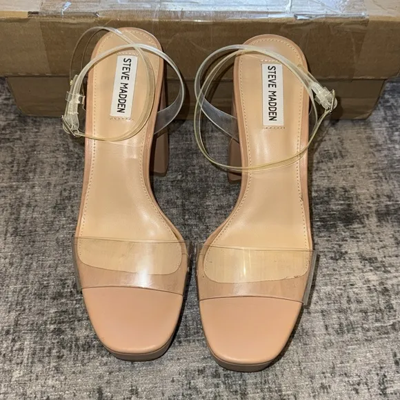 Steve Madden Nude Lessa Clear Sandals