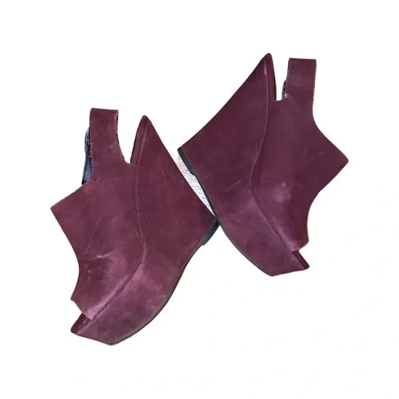 Steve Madden Wearme Platform Peep Toe Burgundy Sandals Size 6.5