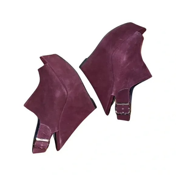 Steve Madden Wearme Platform Peep Toe Burgundy Sandals Size 6.5