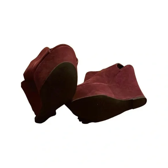 Steve Madden Wearme Platform Peep Toe Burgundy Sandals Size 6.5