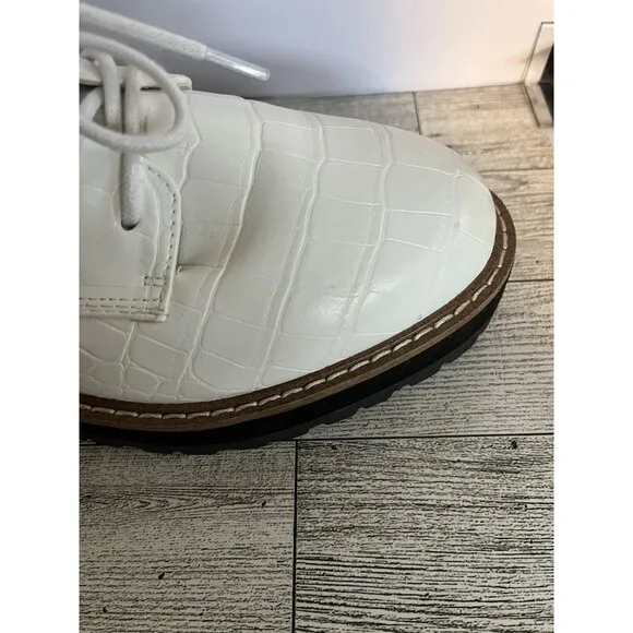 Steve Madden Women's Platform Oxford Chunky Y2K Shoes Acadamia White 7.5 Medium