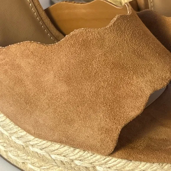 Steve Madden Womens Tan Suede Susana Ankle Straps Wedge Sandals Espadrilles 10M