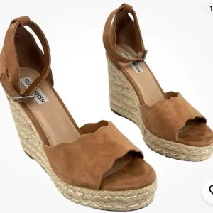 Steve Madden Womens Tan Suede Susana Ankle Straps Wedge Sandals Espadrilles 10M