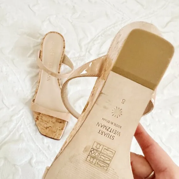 Stuart Weitzman Aleena Wedge Slide Sandal Size 8