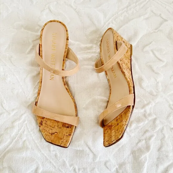 Stuart Weitzman Aleena Wedge Slide Sandal Size 8