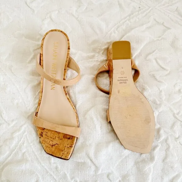 Stuart Weitzman Aleena Wedge Slide Sandal Size 8