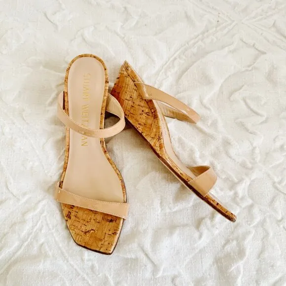 Stuart Weitzman Aleena Wedge Slide Sandal Size 8