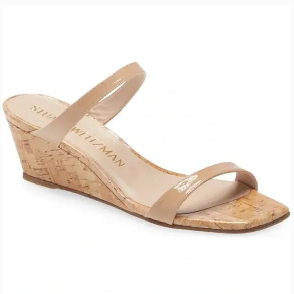 Stuart Weitzman Aleena Wedge Slide Sandal Size 8