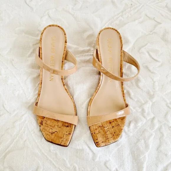 Stuart Weitzman Aleena Wedge Slide Sandal Size 8