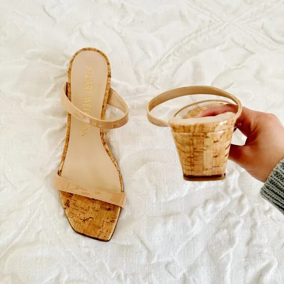 Stuart Weitzman Aleena Wedge Slide Sandal Size 8