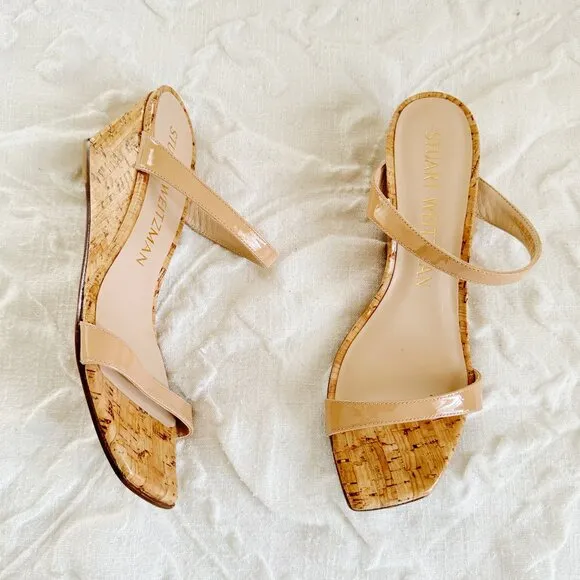 Stuart Weitzman Aleena Wedge Slide Sandal Size 8