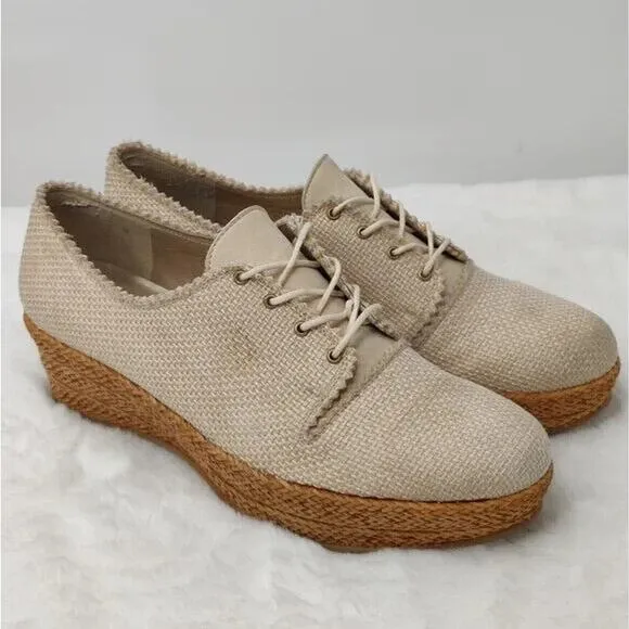 Stuart Weitzman Beige Espadrilles wedge sz 7