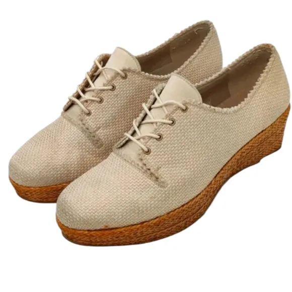 Stuart Weitzman Beige Espadrilles wedge sz 7
