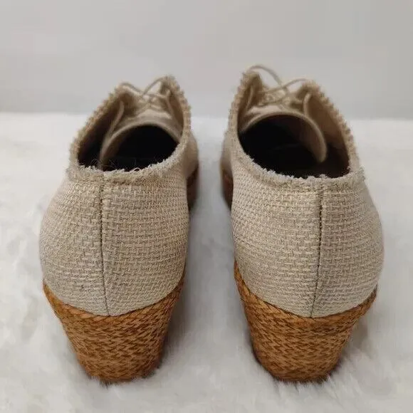 Stuart Weitzman Beige Espadrilles wedge sz 7