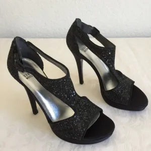 Stuart Weitzman Black glitter sandals