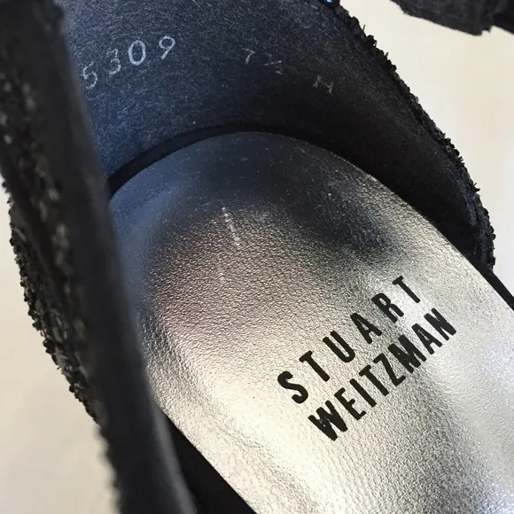 Stuart Weitzman Black glitter sandals