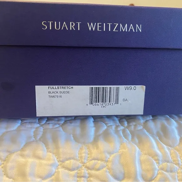 Stuart Weitzman Black Suede Wedge Shoes. 9W in good condition.