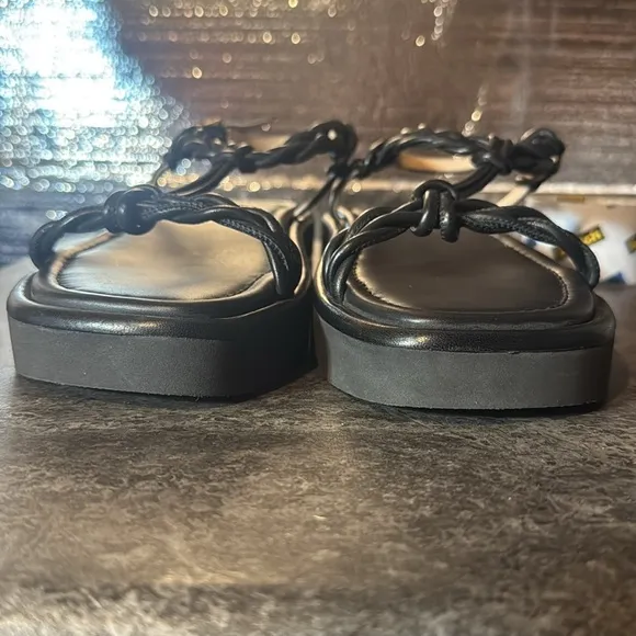 Stuart Weitzman Calypso Lift Leather Platform Sandals. Size 9.5 B
