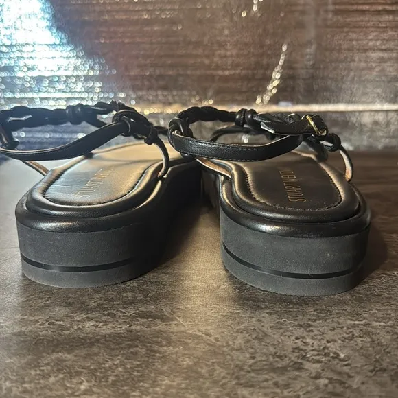 Stuart Weitzman Calypso Lift Leather Platform Sandals. Size 9.5 B