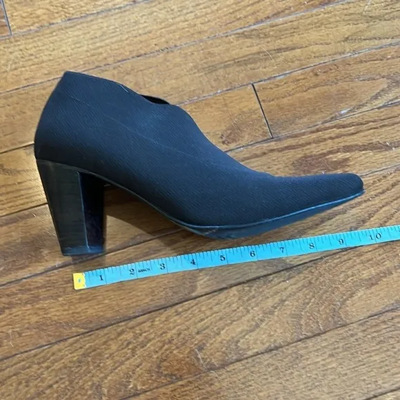 Stuart Weitzman | Chocolate Brown Chunky Heel Ankle Bootie Stretch Fabric Size 8
