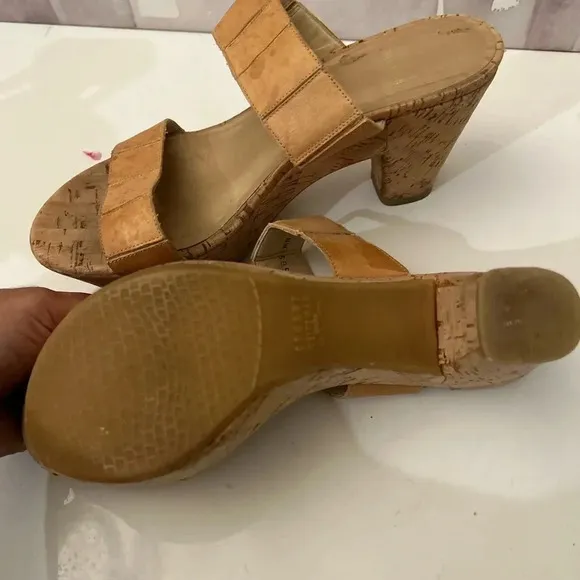 Stuart Weitzman cork sandals chunky platform sz 9