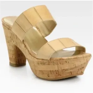 Stuart Weitzman cork sandals chunky platform sz 9