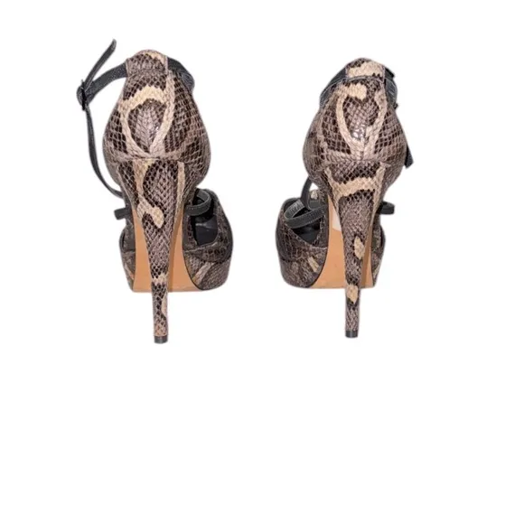 Stuart Weitzman Heritage Vino Serpentex Platform Snakeskin Print Heel