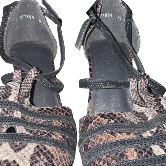 Stuart Weitzman Heritage Vino Serpentex Platform Snakeskin Print Heel