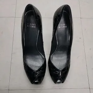 Stuart Weitzman Patent Leather Pumps Snake Skin Pattern Size 9