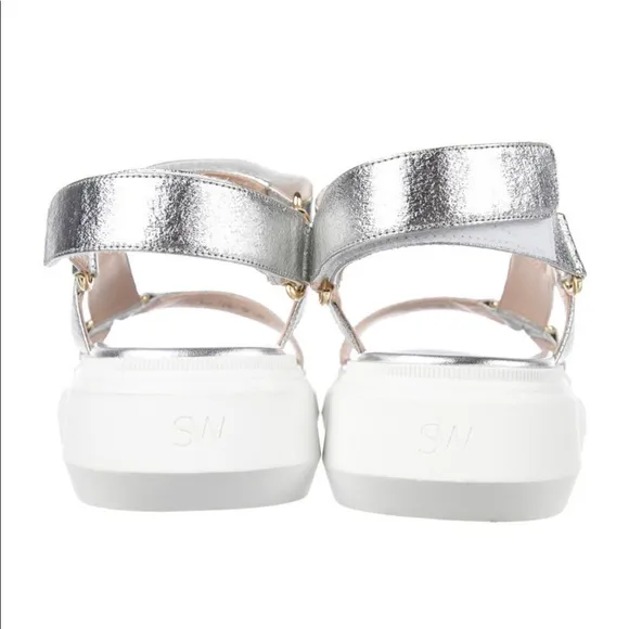 Stuart Weitzman platform metallic sandals