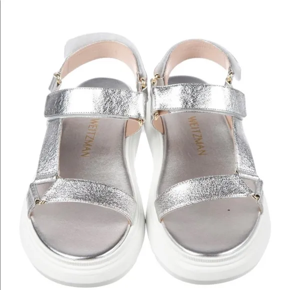 Stuart Weitzman platform metallic sandals