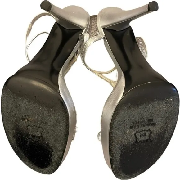 Stuart Weitzman platform silver sandals