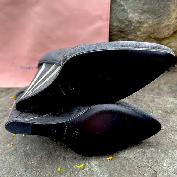 STUART WEITZMAN SLATE SUEDE CROP WEDGE ANKLE BOOT / BOOTIES -9 - NIB !🔥🤩