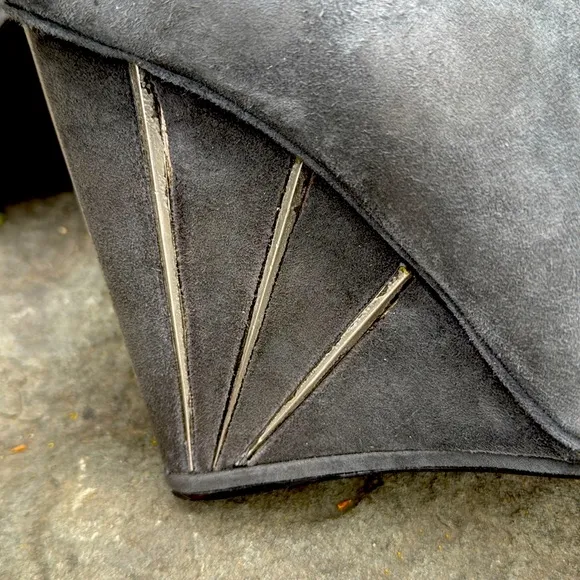 STUART WEITZMAN SLATE SUEDE CROP WEDGE ANKLE BOOT / BOOTIES -9 - NIB !🔥🤩