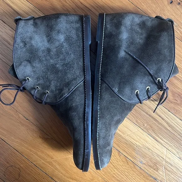 Stuart Weitzman Suede Lace Up Ankle Boots Hidden Wedge Size 7.5