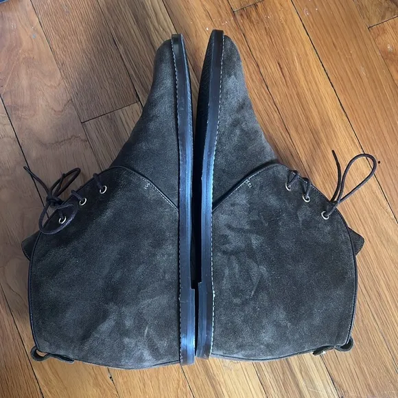 Stuart Weitzman Suede Lace Up Ankle Boots Hidden Wedge Size 7.5
