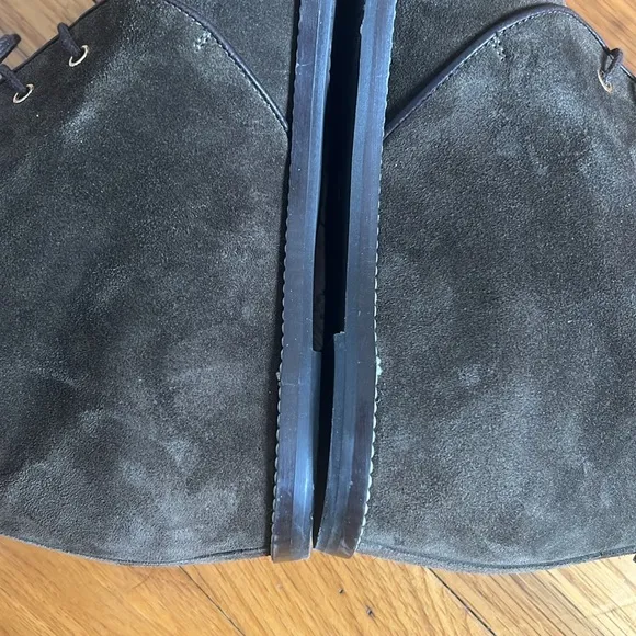 Stuart Weitzman Suede Lace Up Ankle Boots Hidden Wedge Size 7.5