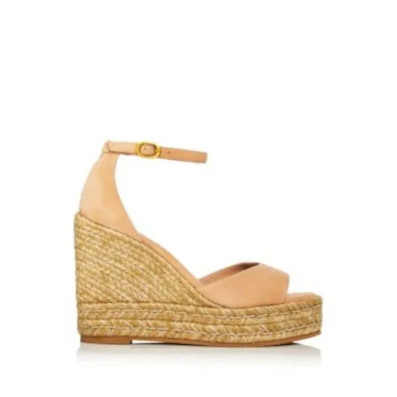 STUART WEITZMAN Womens Beige Nudistcurve Almond Wedge Espadrille Shoes 9.5 B