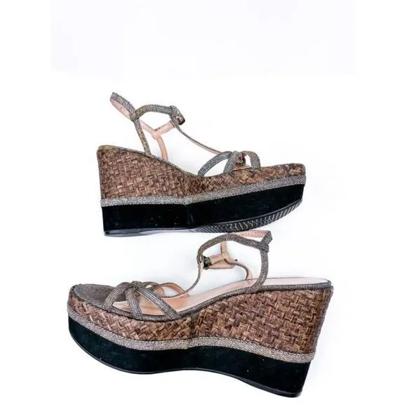 Stuart Weitzman Velocity Pyrite Nocturn Wedge Heels